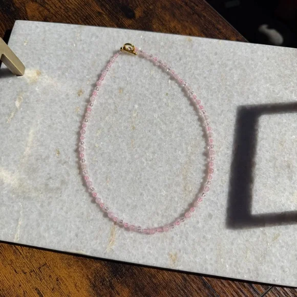 Rose Quartz Choker - Picture 3 of 7